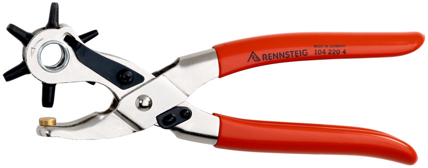 Revolving punch pliers 2 - 5 mm, nickel-plated with plastic grips