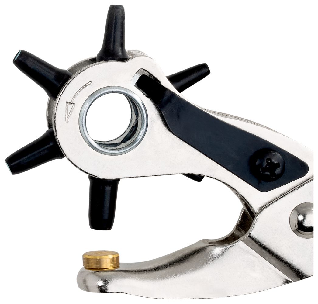 Revolving punch pliers 2 - 5 mm, nickel-plated with plastic grips thumbnail 3