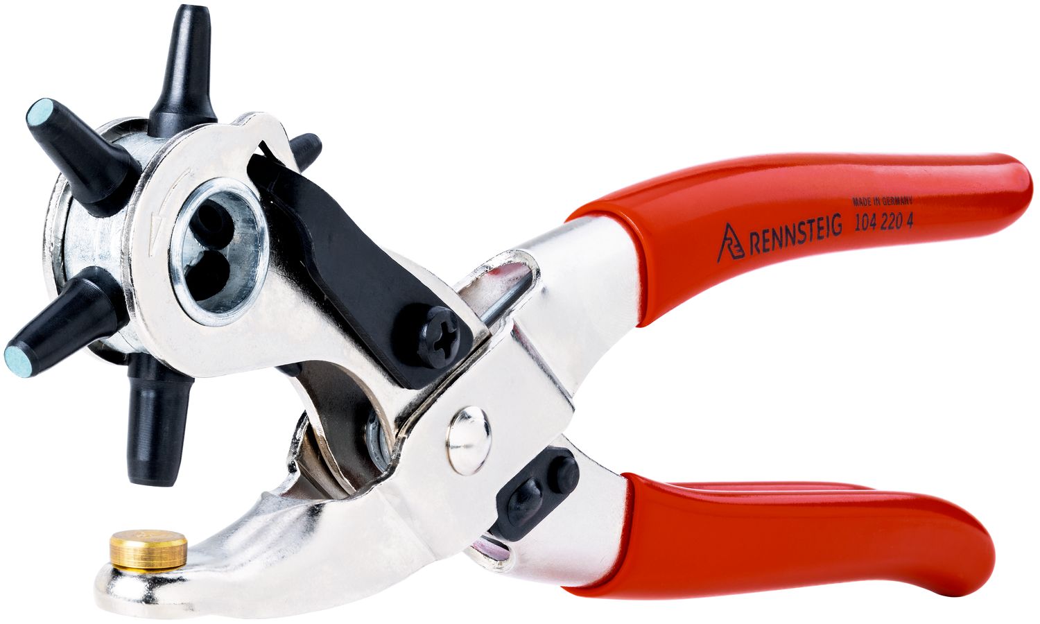 Revolving punch pliers 2 - 5 mm, nickel-plated with plastic grips thumbnail 4