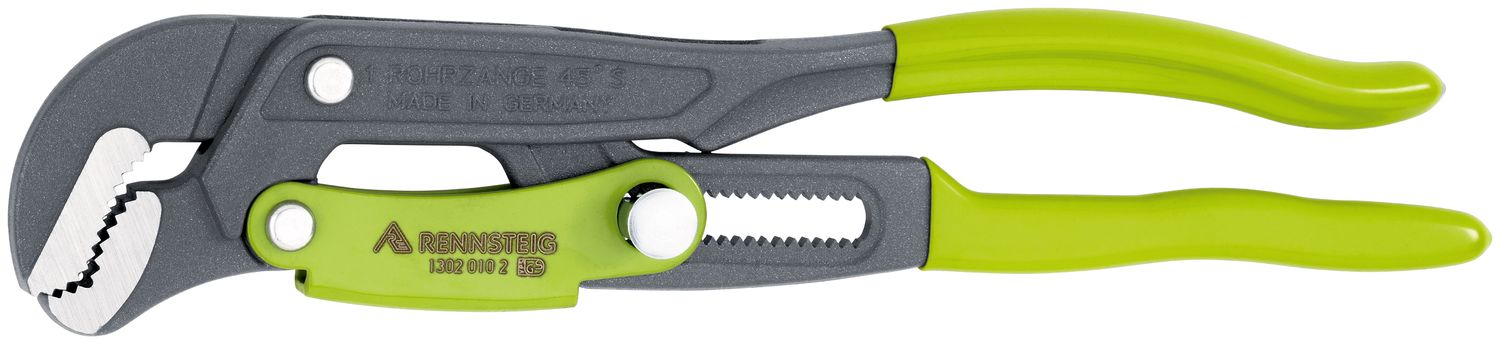 Pipe wrench S-jaws with quick adjustment 1 inch