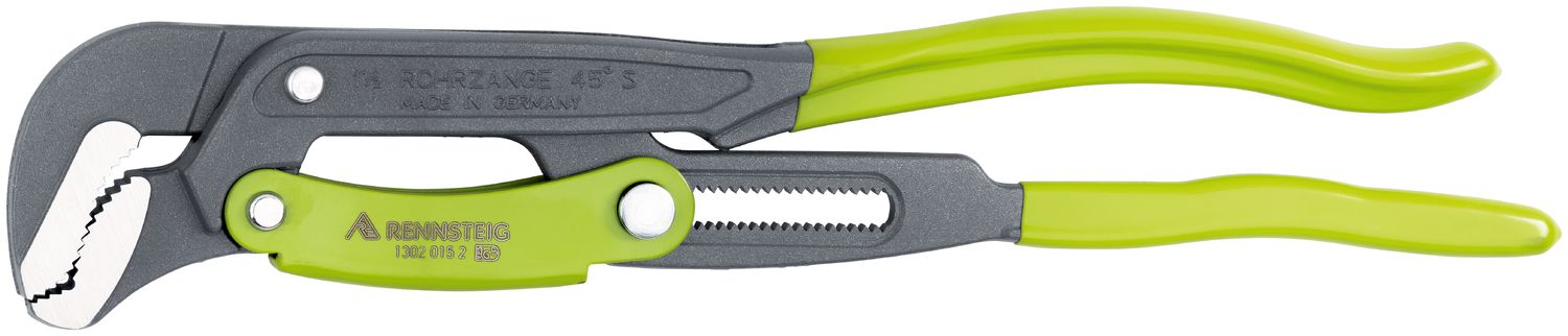 Pipe wrench S-jaws with quick adjustment 1 1/2 inch