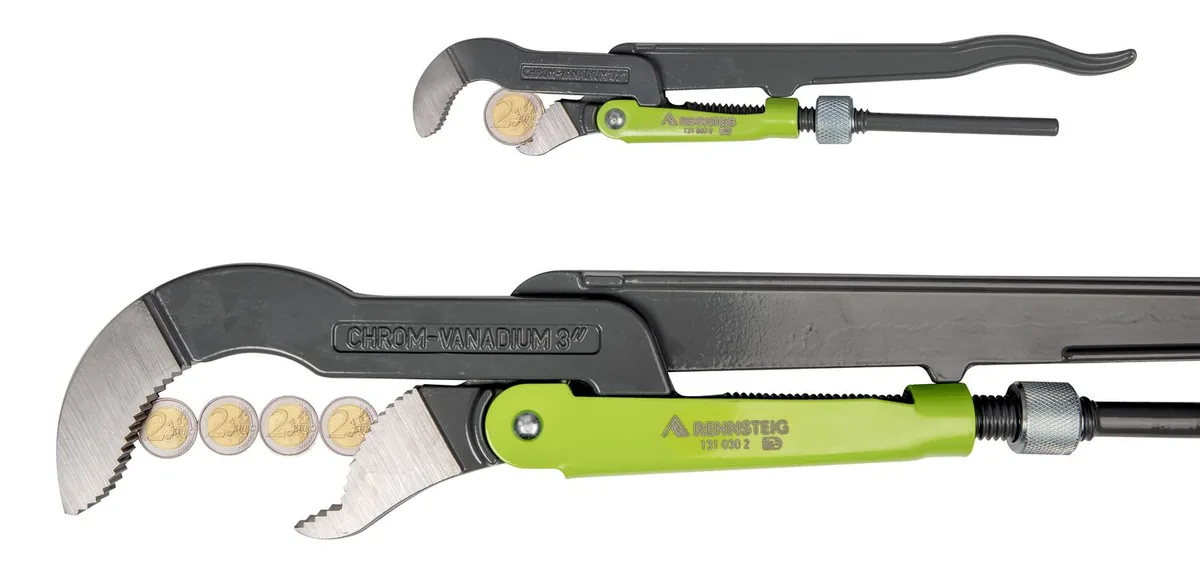 RENNSTEIG Offset Pipe Wrench, S-jaws thumbnail 2