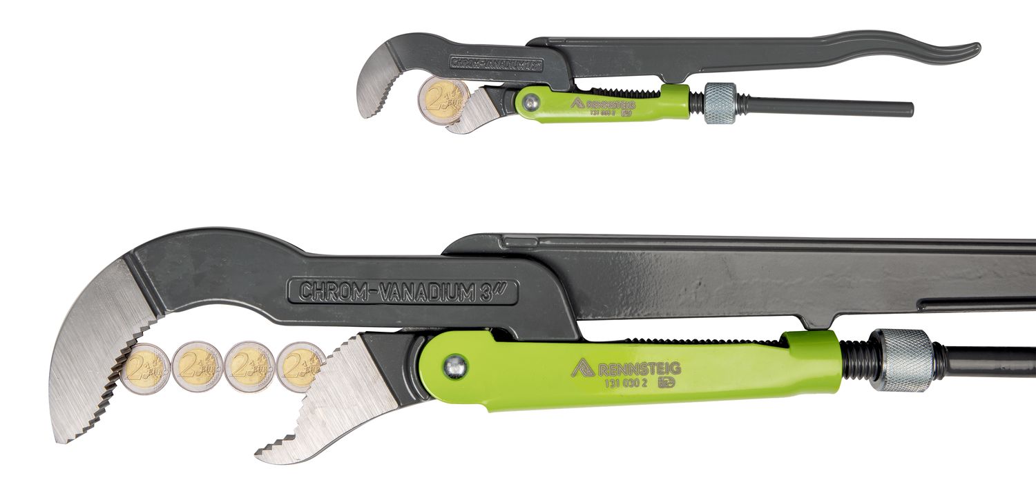 RENNSTEIG offset pipe wrench S-jaws 3 inch thumbnail 2