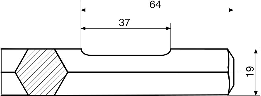Spade chisel for electric hammers hexagonal 19 mm, 50 x 450 mm thumbnail 3