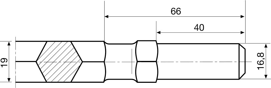 Spade chisel for electric hammers 16.8 x 40 mm, 50 x 360 mm thumbnail 2