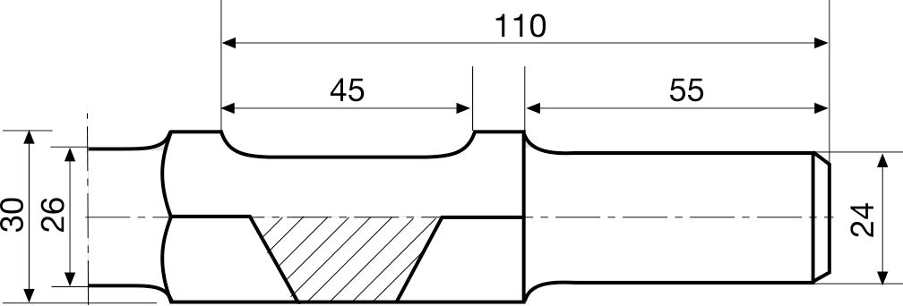 Pointed chisel for electric hammers 24 x 55 mm, 400 thumbnail 2