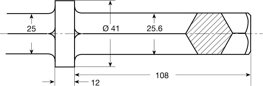 Pointed chisel for pneumatic hammers 25 x 108 mm, 500 mm thumbnail 2