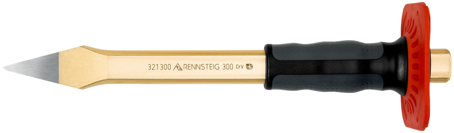 Crosscut chisel with handguard 9 x 300 mm, polished