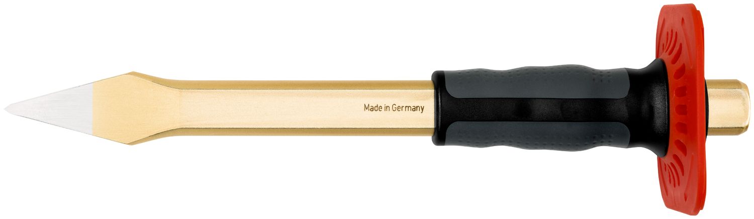 Đục ngang có tay cầm 9 x 300 mm, sơn phủ vàng, Rennsteig, an toàn, đục rãnh thumbnail 2