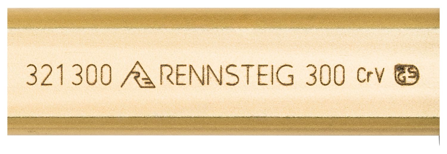 Đục ngang có tay cầm 9 x 300 mm, sơn phủ vàng, Rennsteig, an toàn, đục rãnh thumbnail 6