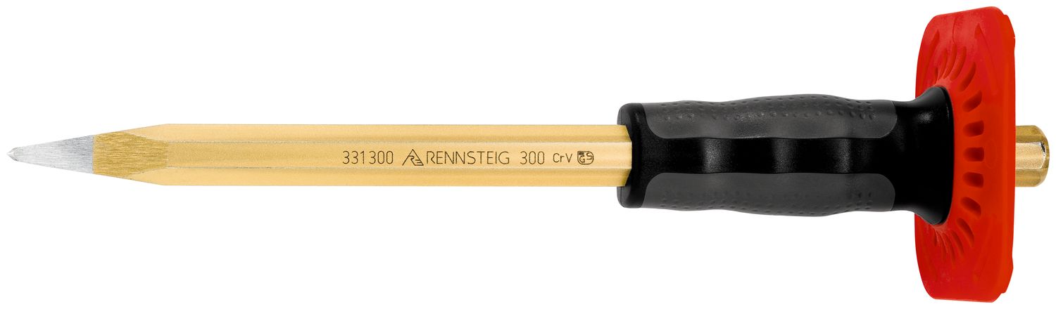 Pointed chisel with handguard 300 mm, octagonal 18 mm, polished