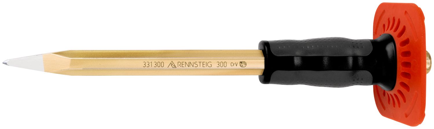 Pointed chisel with handguard 300 mm, octagonal 18 mm, painted