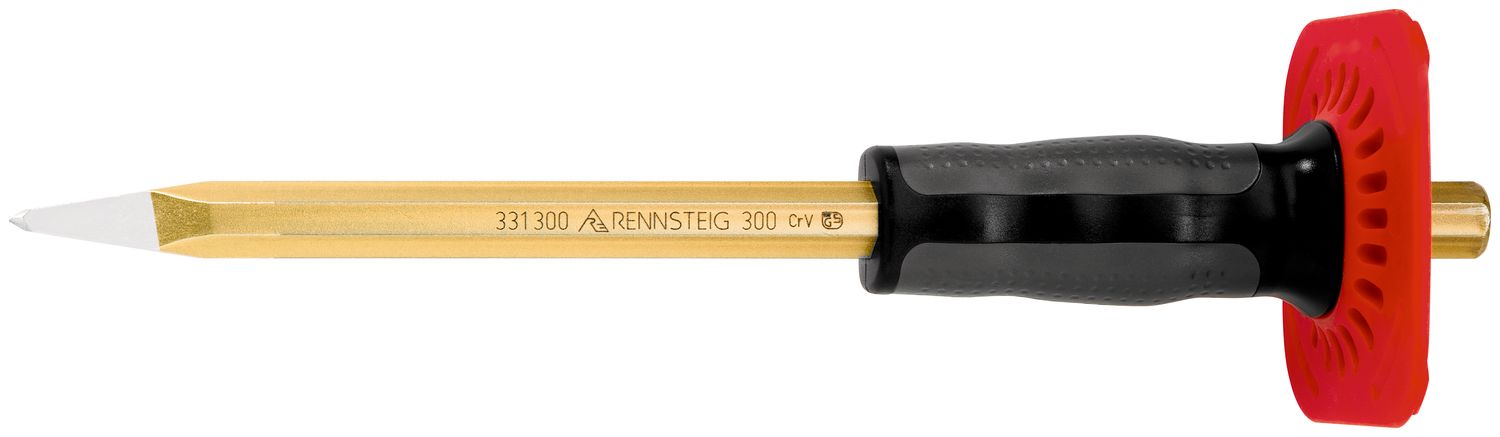 Pointed chisel with handguard 300 mm, octagonal 16 mm, painted