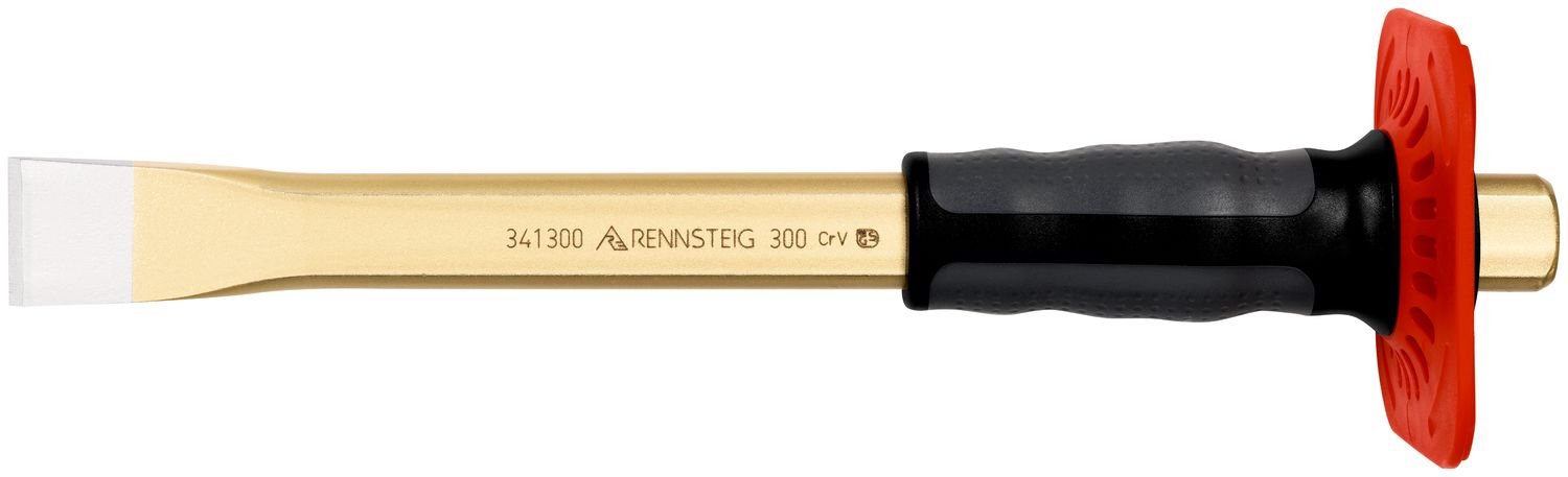 Masonry chisel with handguard 29 x 300 mm, painted