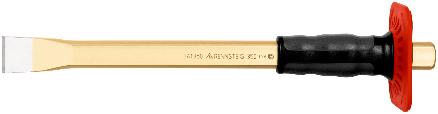 Masonry chisel with handguard 29 x 350 mm, painted