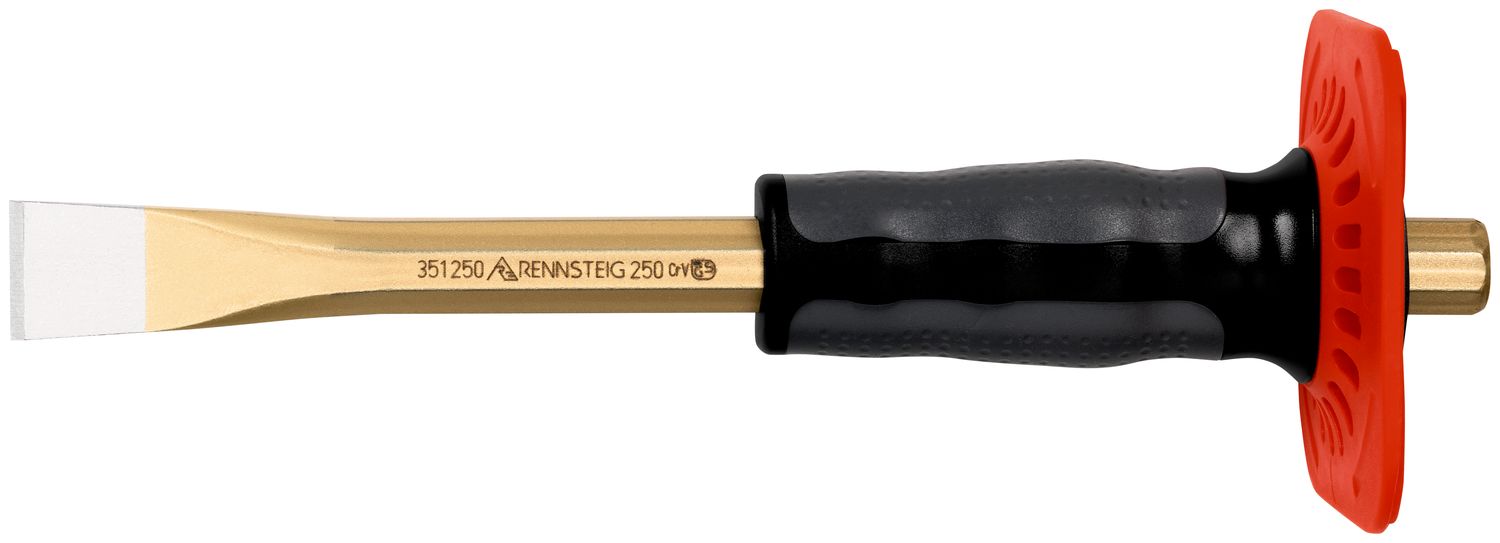 Masonry chisel with handguard 23 x 250 mm, octagonal 16 mm, painted