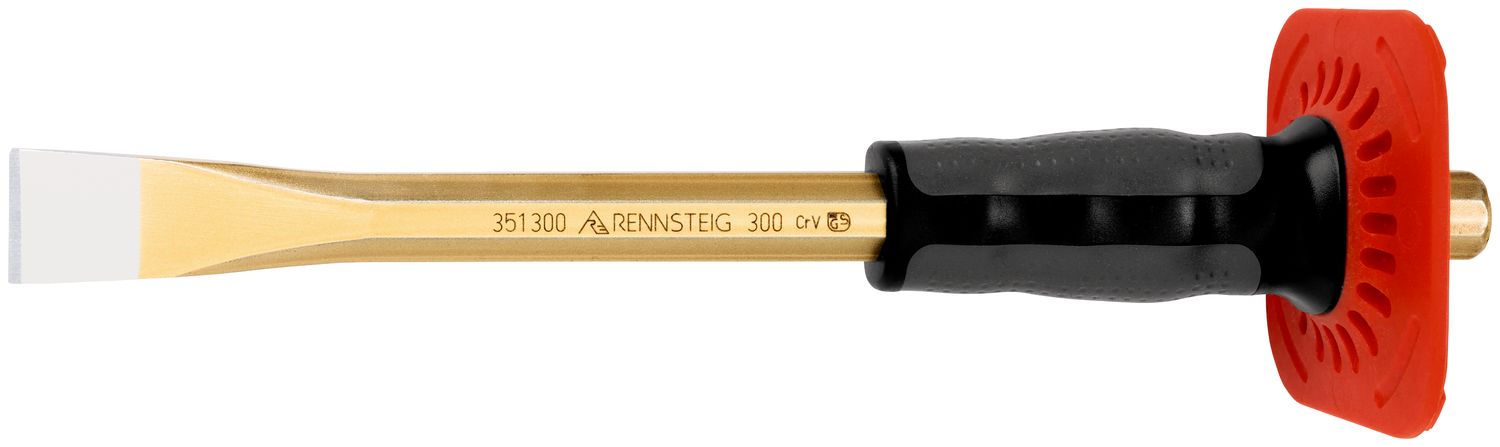 Masonry chisel with handguard 23 x 300 mm, octagonal 18 mm, painted