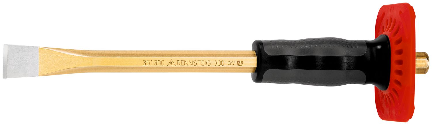 Masonry chisel with handguard 23 x 400 mm, octagonal 18 mm, painted