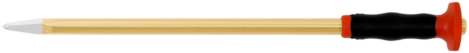 Electrician’s pointed chisel with handguard 300 mm, octagonal 10 mm, painted