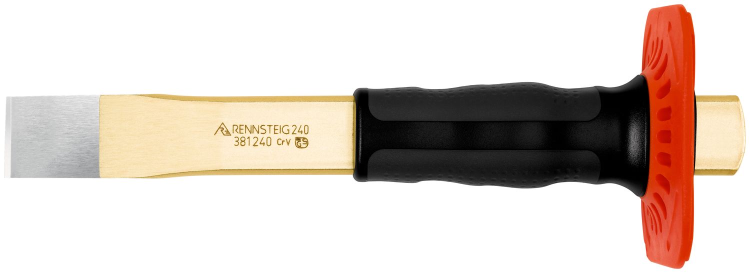 Slitting chisel with handguard straight 28 x 240 mm, polished
