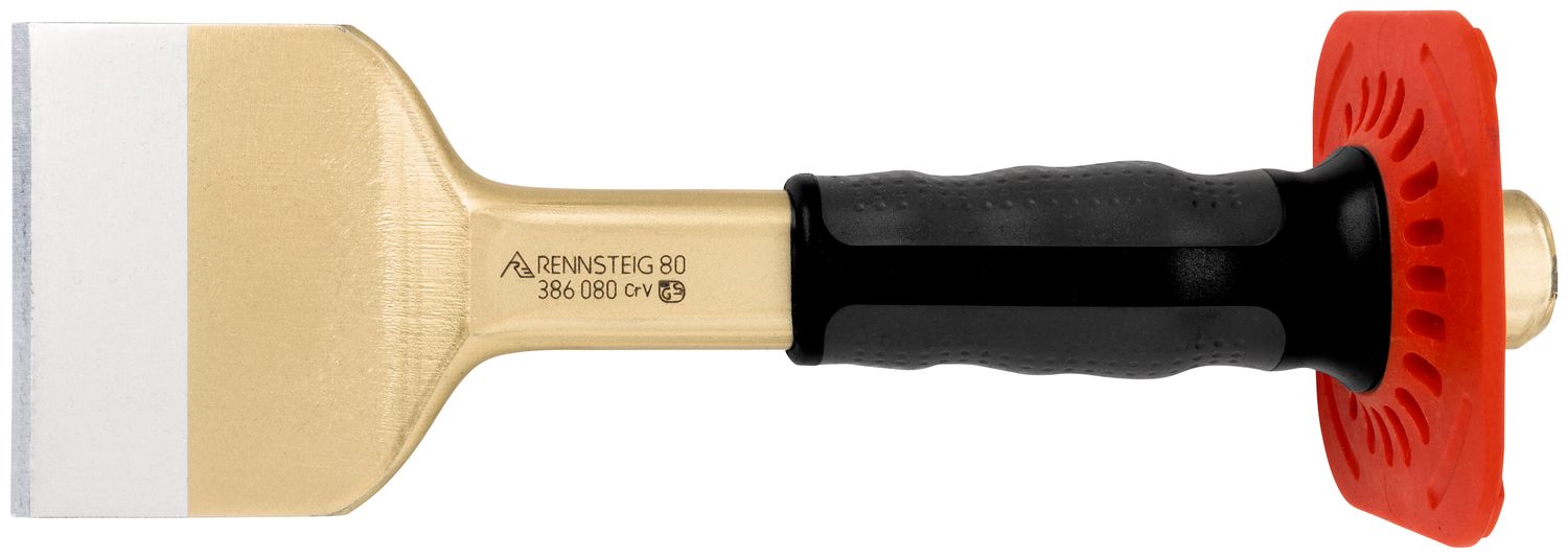 Jointing chisel with handguard 80 x 250 mm, painted