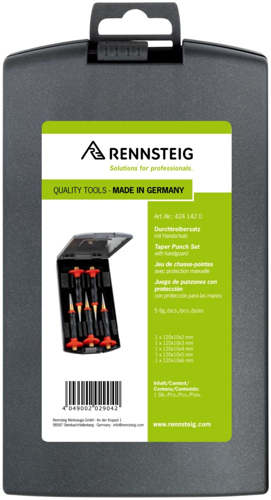 Taper punch set with handguard in plastic box thumbnail 5