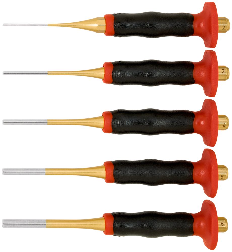 Parallel pin punch set with handguard in plastic box thumbnail 6