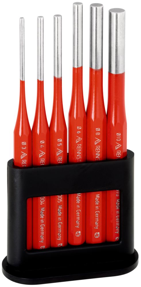 Bộ đục chốt 6 cây cán sơn đỏ Rennsteig 425 560 6, đế tay cầm bằng nhựa thumbnail 2