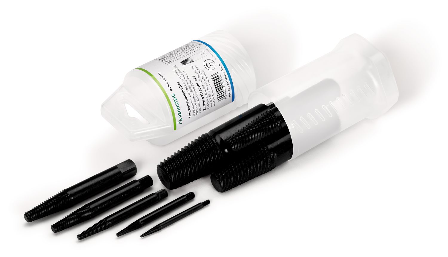 Screw extractor set “Spiral” (8-piece) in plastic tube
