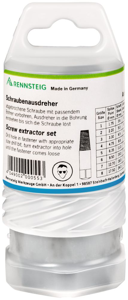 Screw extractor set “Spiral” (8-piece) in plastic tube thumbnail 2