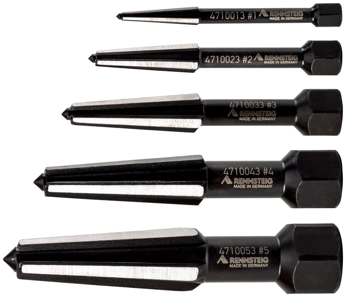 Screw extractor set double-edged (5-piece) in plastic pouch thumbnail 5