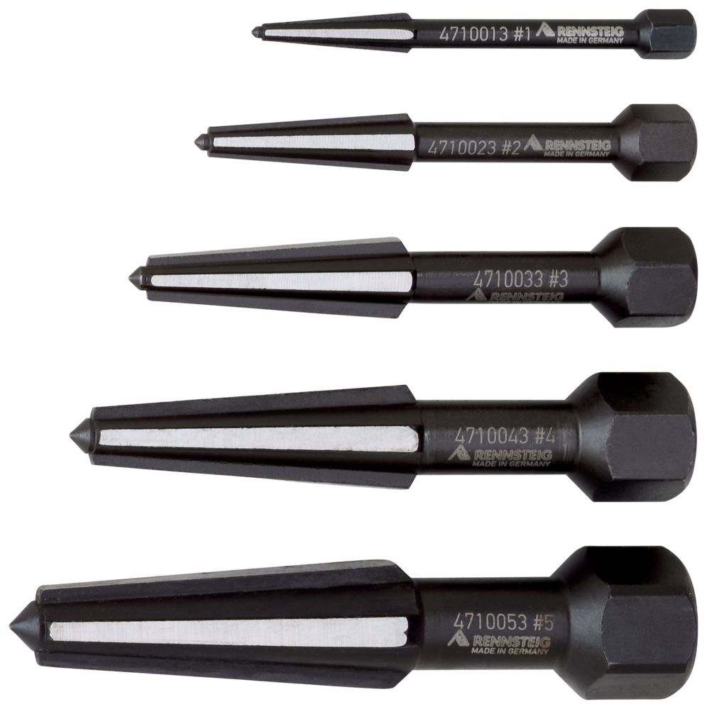 Screw extractor set double-edged (5-piece) in metal box thumbnail 5