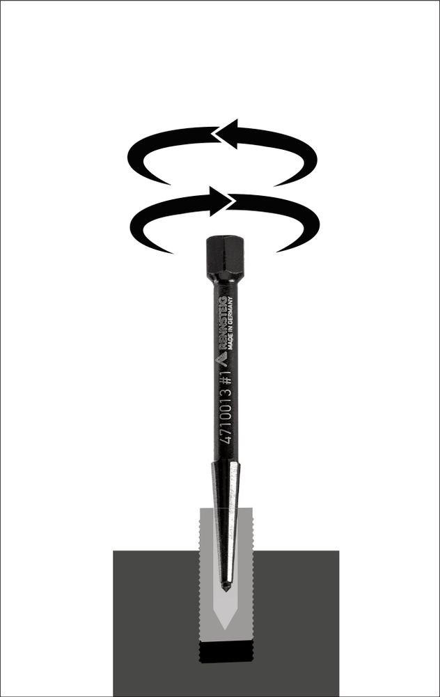 Screw extractor set double-edged (3-piece) in plastic tube thumbnail 8