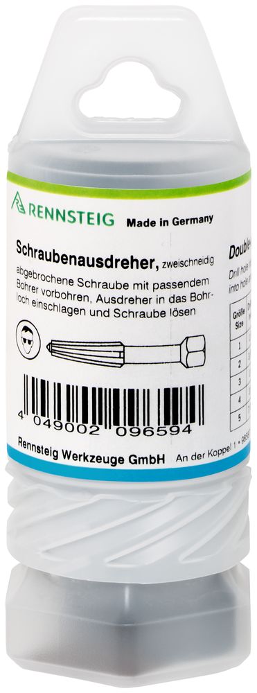 Screw extractor set double-edged (5-piece) in plastic tube thumbnail 3