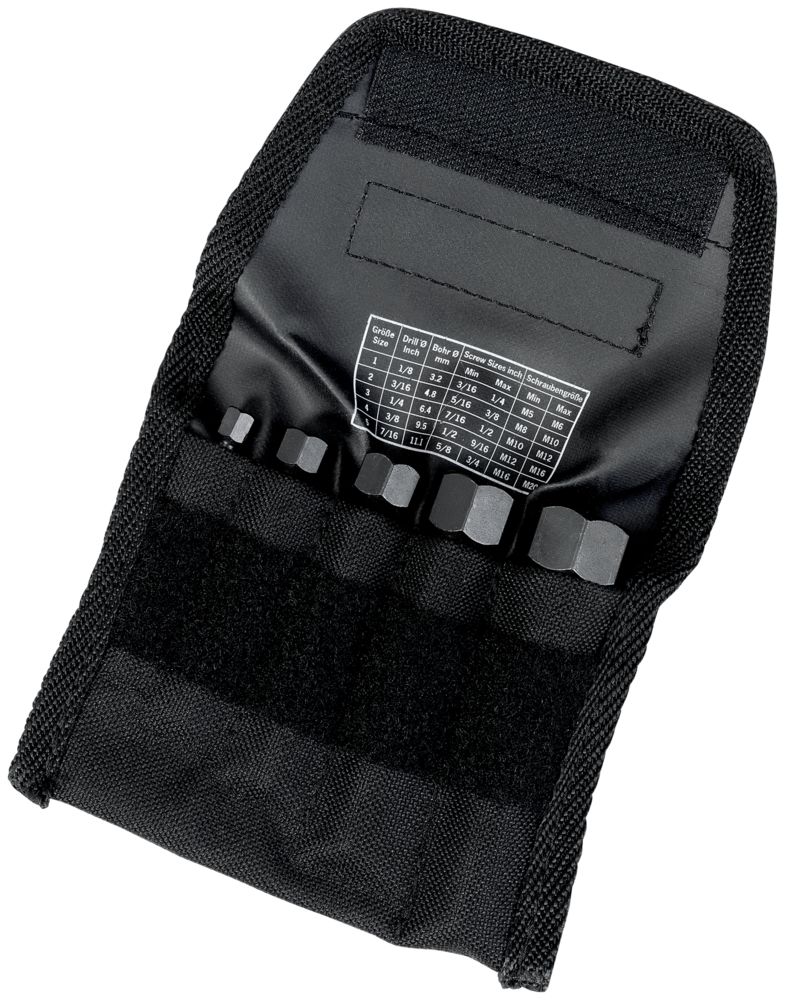 Screw extractor set double-edged (5-piece) in cloth bag