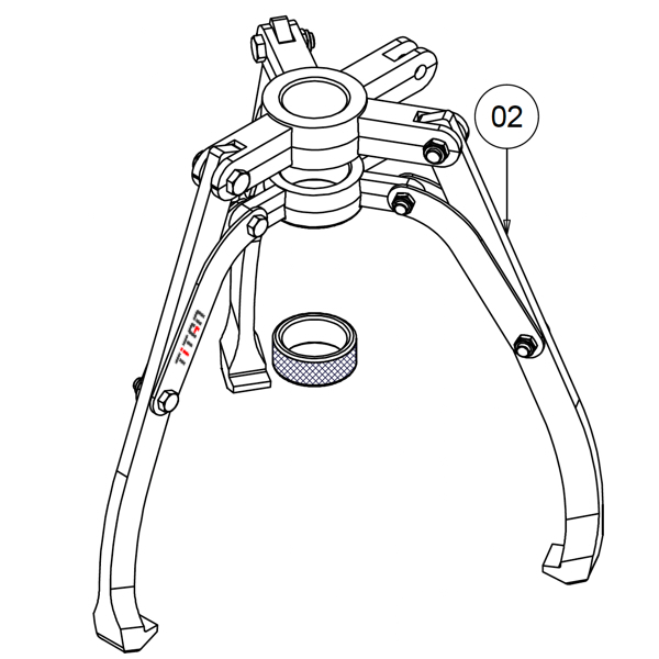 Bộ càng JAE08T cho cảo thuỷ lực 8 tấn PME800, tự định tâm.