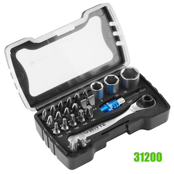 Bộ đầu vít, socket 24 chi tiết dòng Pro của WITTE 312002 - Germany