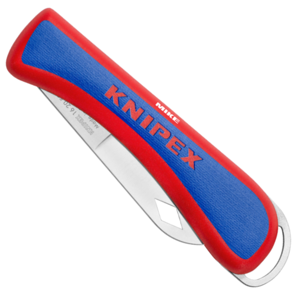 Dao xếp Knipex 16 20 50 SB – gọn gàng, sắc bén, cho thợ điện