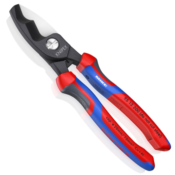 Kìm cắt cáp Knipex 95 12 200 – lưỡi cắt đôi cắt tới Ø 20mm