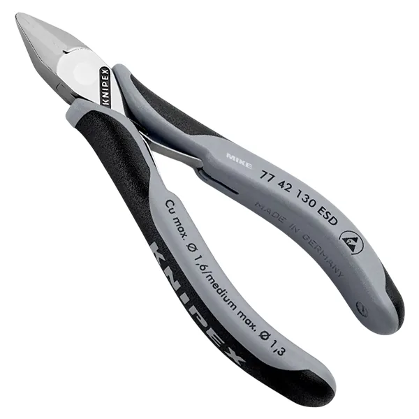 Kìm cắt chống tĩnh điện 130mm, đầu nhọn không vát, cắt sát