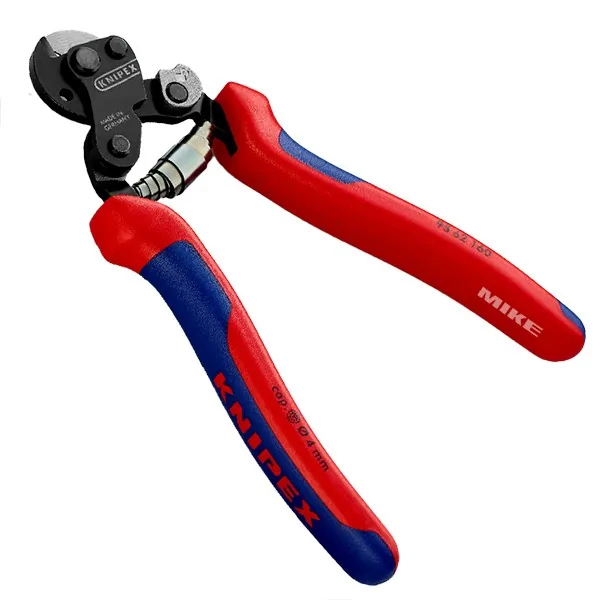 KNIPEX 95 62 160 Wire Rope Cutter also for high-strength wire rope 160 mm burnished with multi-component handles burnished