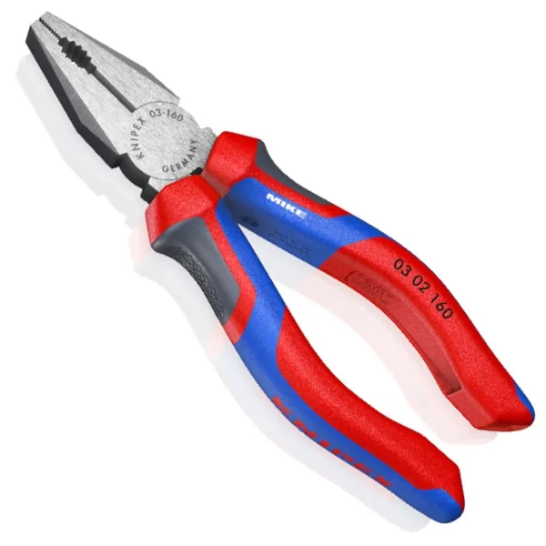 KNIPEX 03 02 160 Combination Pliers 160 mm black atramentized with comfort handles polished