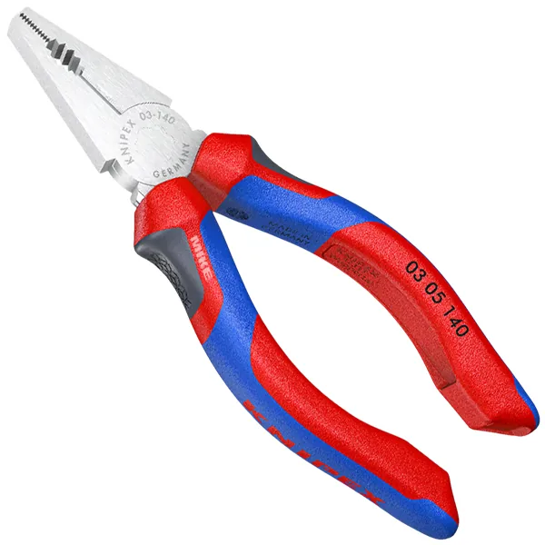 KNIPEX 03 05 140 Combination Pliers 140 mm chrome-plated with comfort handles chrome-plated