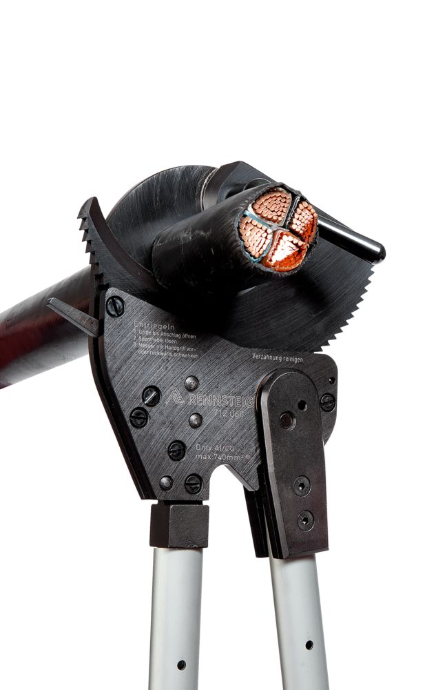 Kìm cắt cáp D60, ăn khớp nhông, cầm 2 tay, trợ lực Rennsteig 712 060 3 thumbnail 5