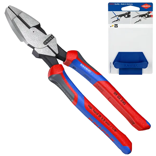 Kìm đầu bằng trợ lực 240mm KNIPEX 09 02 240, đầu mạ đen