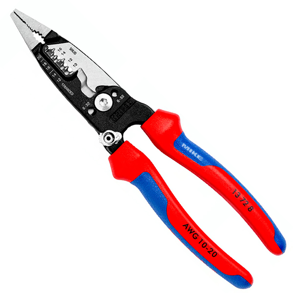 Kìm thợ điện Knipex 13 cắt tuốt dây đa năng, đầu bằng